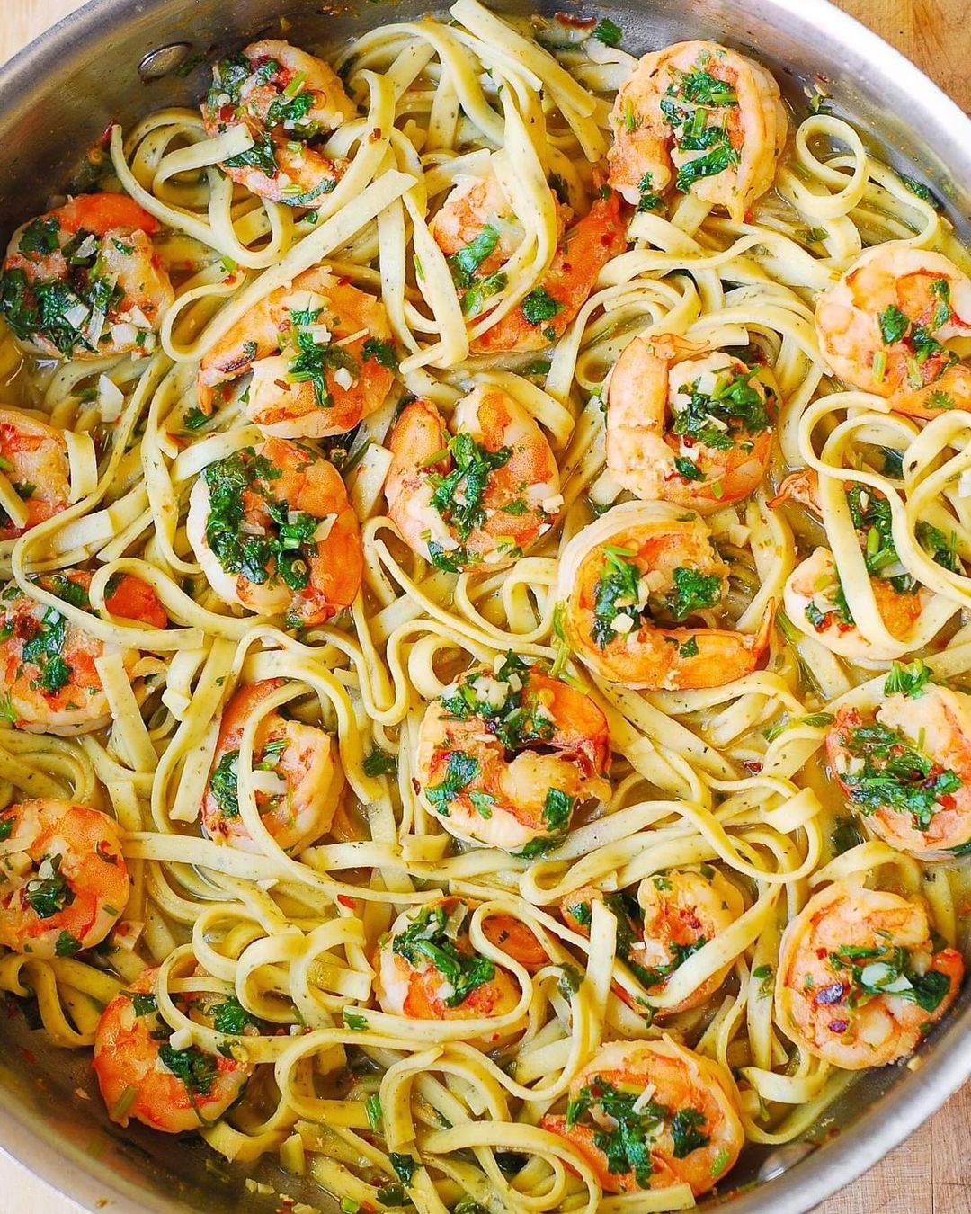 Cilantro Lime Shrimp Scampi Pasta