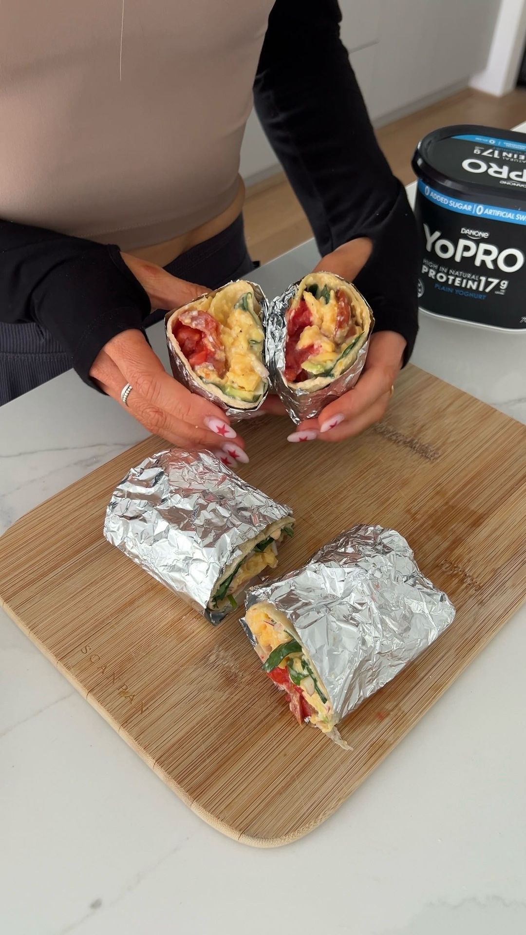 Protein-Packed Breakfast Burritos with Creamy Chipotle Sauce