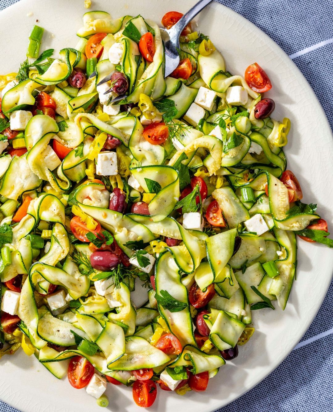 Zucchini Ribbon Greek Salad