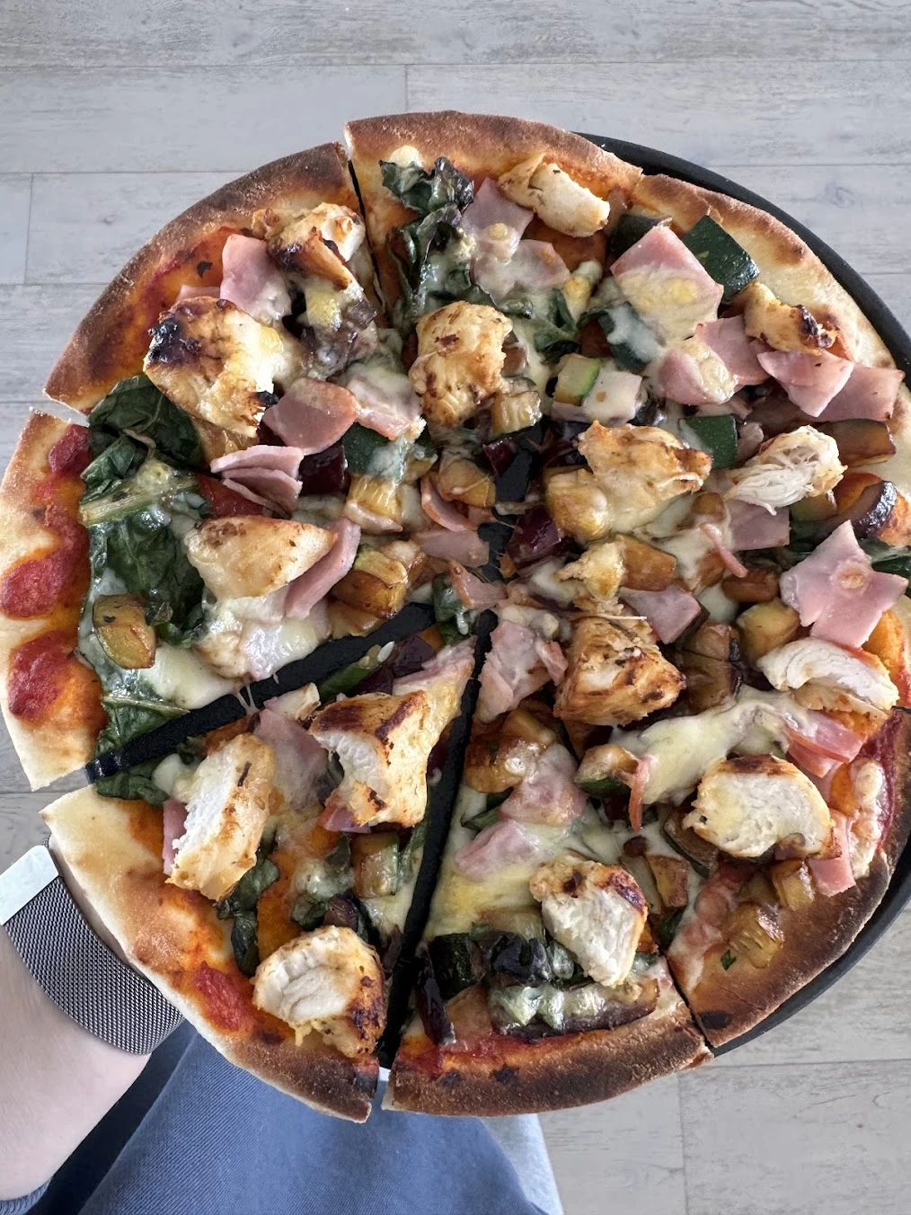 Grilled Chicken and Vegetable Pizza