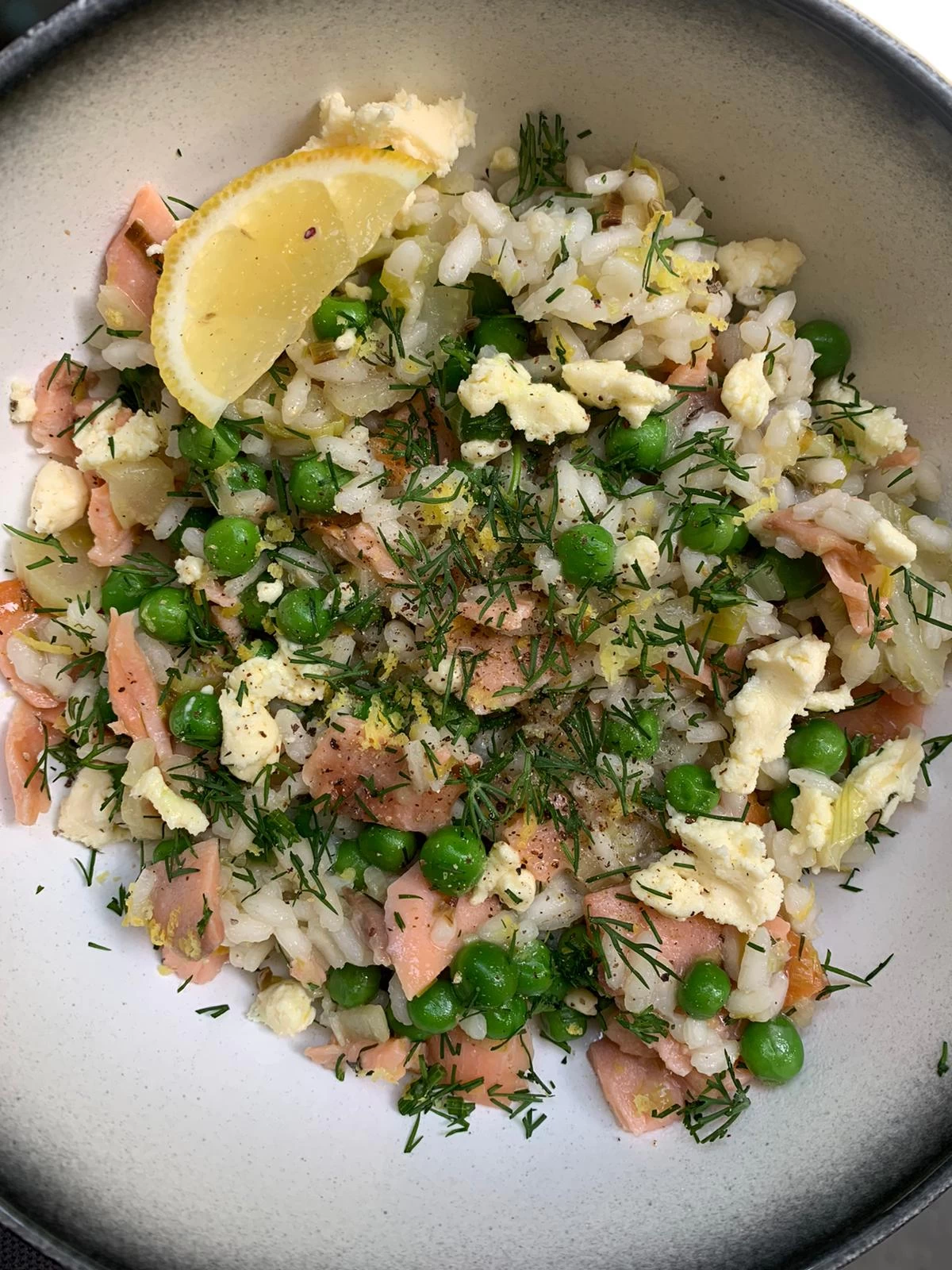 Smoked Salmon and Pea Risotto