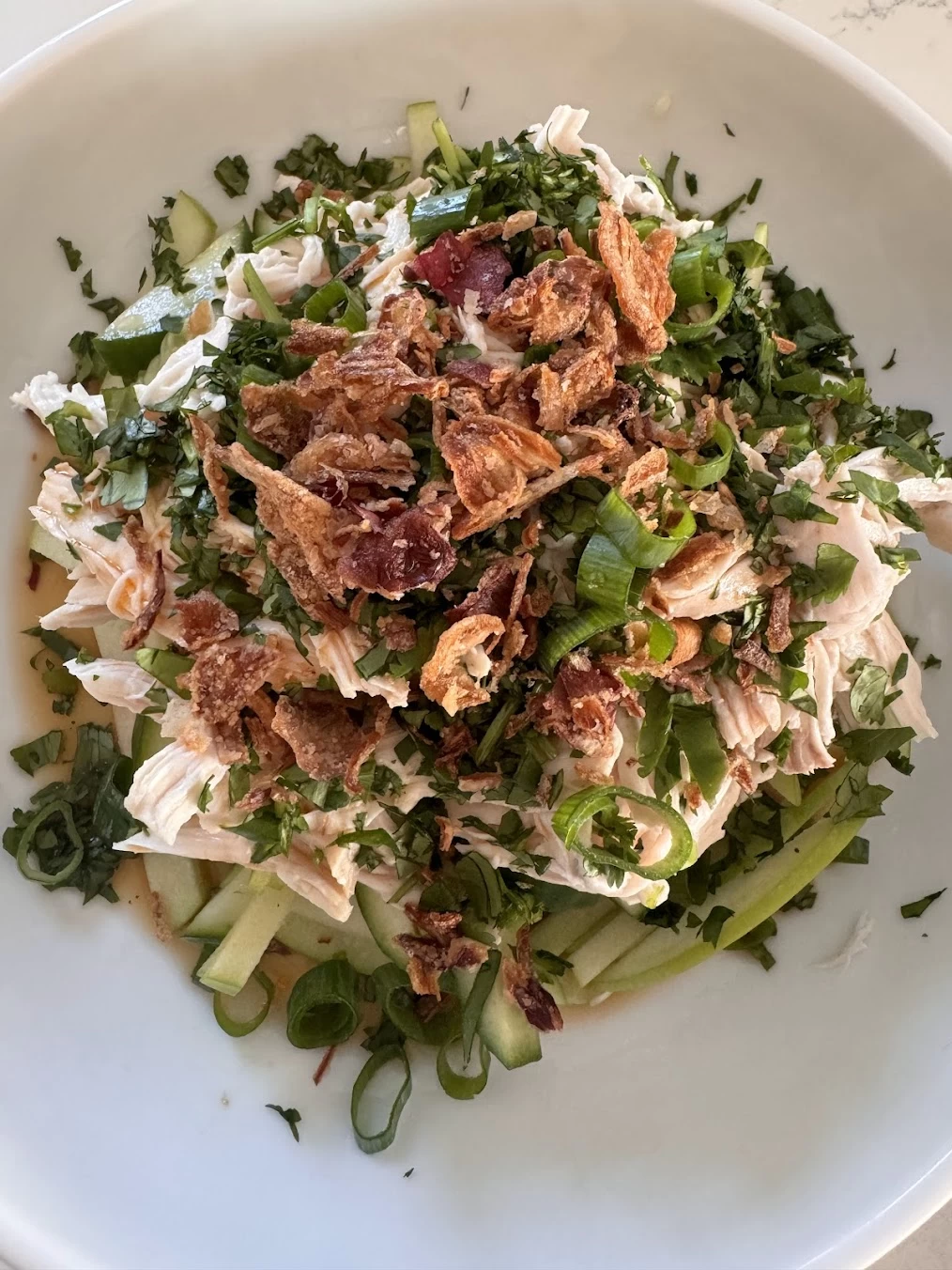 Shredded Chicken and Cucumber Salad